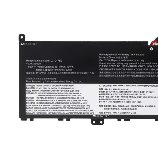 Baterie pro notebooky Lenovo L21C4PE0 L21D4PE0 L21M4PE0 L21M4PC7 L21C4PC7 L21C4PC4 - Image 3