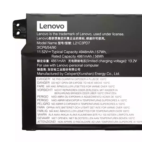 Baterie pro notebooky LENOVO L21C3PD7 L21M3PD7 - Image 3