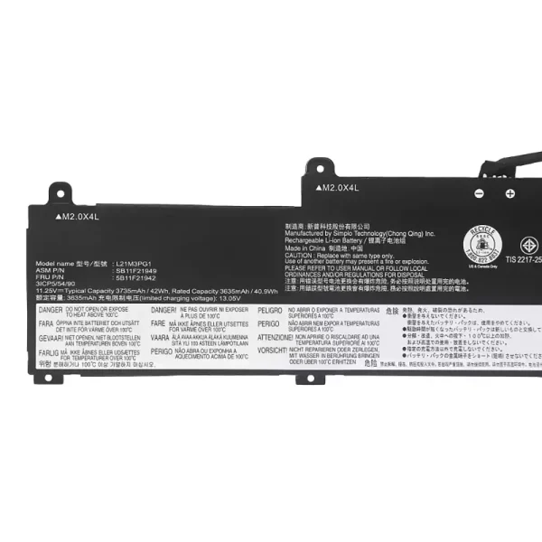 Baterie pro notebooky LENOVO L21L3PG1 L21M3PG1 L21C3PG1 - Image 3