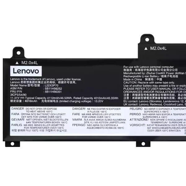 Baterie pro notebooky LENOVO L22B3P70 L22X3P70 L22M3P70 - Image 3