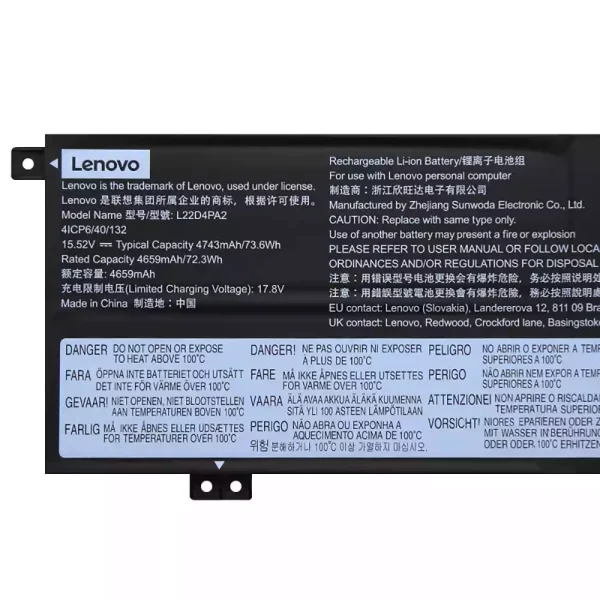 Baterie pro notebooky LENOVO L22C4PA2 L22D4PA2 L22M4PA2 - Image 3
