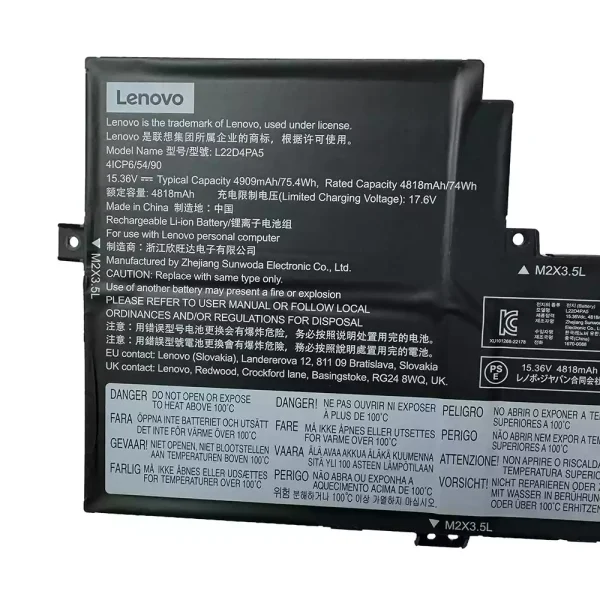 Baterie pro notebooky LENOVO L22D4PA5 L22C4PA5 L22M4PA5 - Image 3