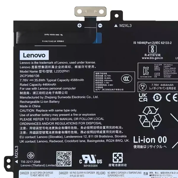 Baterie pro notebooky LENOVO L22B2PH1 L22D2PH1 - Image 3