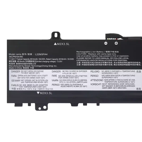 Baterie pro notebooky LENOVO L22M3PA4 L22B3PA4 L22C3PA4 L22B3PA3 L22C3PA3 L22M3PA3 - Image 3