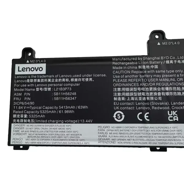 Baterie pro notebooky LENOVO L21B3P73 SB10W52010 5B10W51909 - Image 3