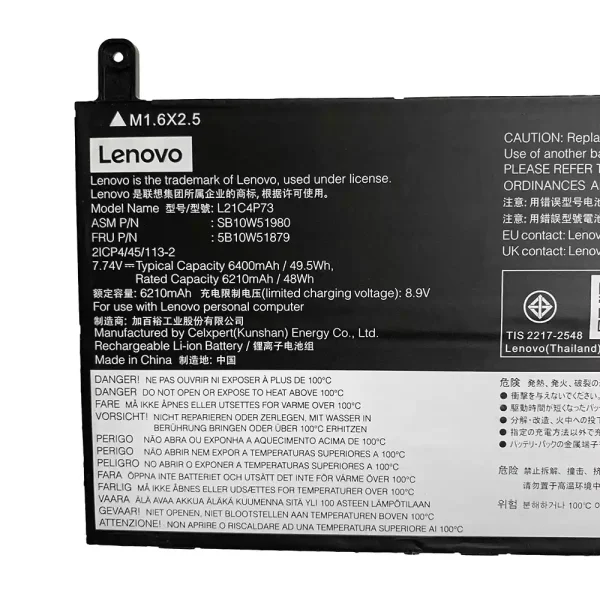 Baterie pro notebooky LENOVO L21M4P73 L21C4P73 - Image 2