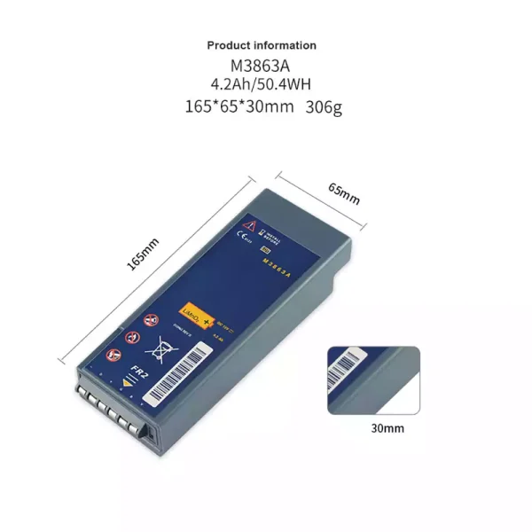 Zcela nová baterie pro Philips HeartStart FR2 HeartStart FR2+ M3860A M3861A M3863A M3840A M3841A - Image 3