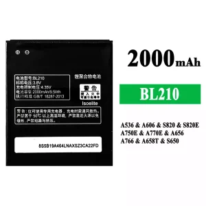Baterie BL210 pro Lenovo A536/A606/S820/S820E/A750E/A770E/A656/A766/A658T/S650